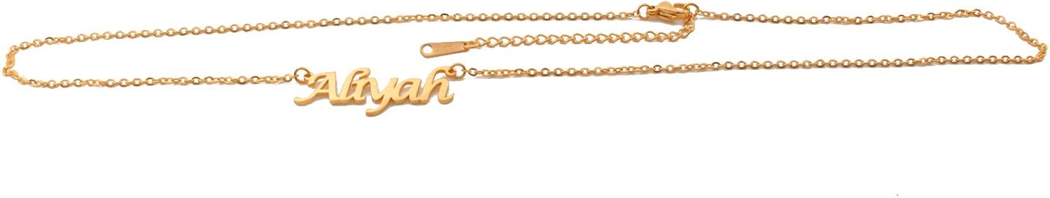Kigu Aliyah Name Necklace Personalised 18ct Gold Plated, Custom Dainty Name Pendants, Jewellery for Ladies Girlfriend, Mother - Image 3