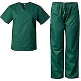 MedGear Men's Scrubs Set Multi-Pocket Top & Pants, Medical Uniform 7890