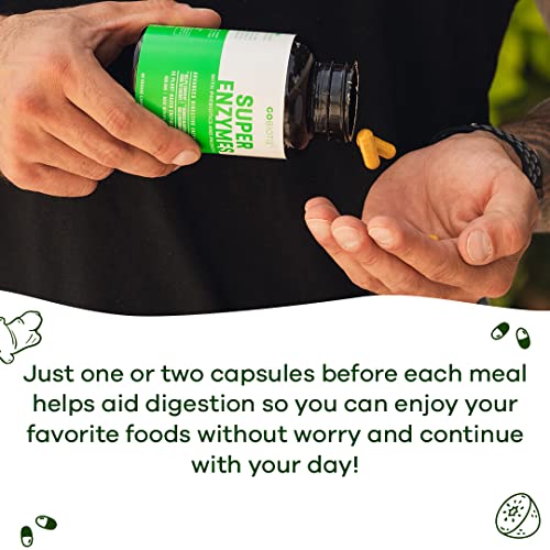 Super Enzymes by GoBiotix 15 Vegan + PlantBased Digestive Enzymes w
