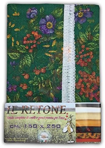 Network Curtain Mosquito net Outdoor Garden retone Flower Green cm.150ย x 250