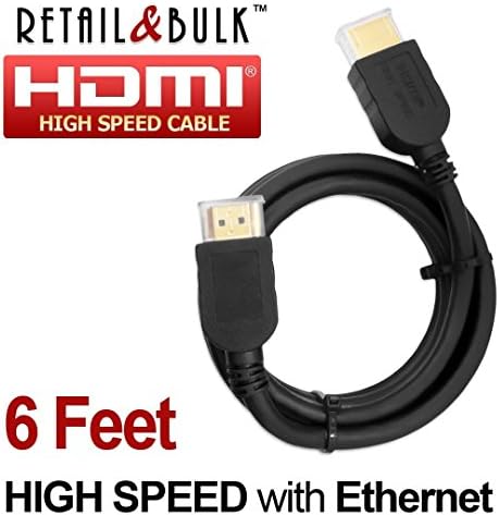 6 Feet High-Speed HDMI Cable with Ethernet (HDMI 2.1 Transmission Speed and 8K Video)