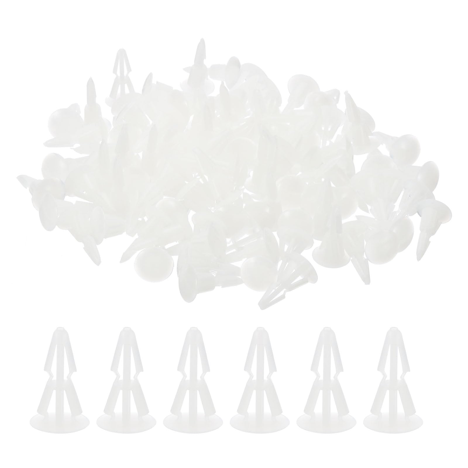 PATIKIL PCB Support Spacer, 100Pack 6.4mm/0.25" Supporting Height PCB Standoff Isolation Board Stand Column Round Head Plastic Support for PCB PC Board, White