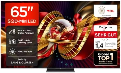 65C8L SQD-Mini LED 65 Zoll Fernseher, 4K Smart TV, Google TV, HDR10+