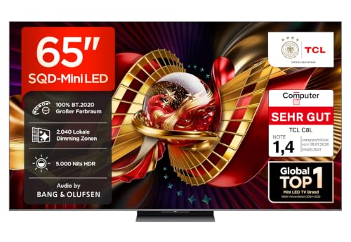 65C8L SQD-Mini LED 65 Zoll Fernseher, 4K Smart TV, Google TV, HDR10+