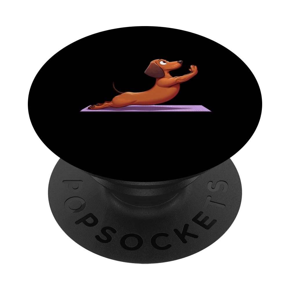 Cute Dachshund Yoga Dog Funny PopSockets Swappable PopGrip