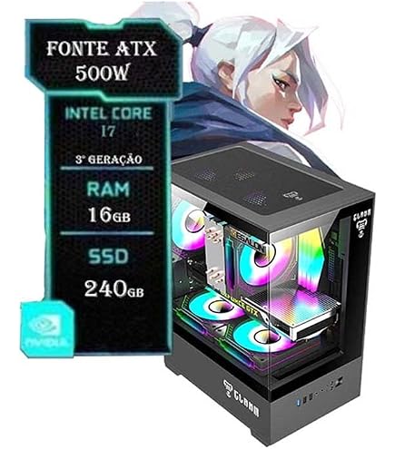 CPU GAMER INTEL CORE I7 3770 3,90 TURBO B75M SSD 480GB 16GB DDR3