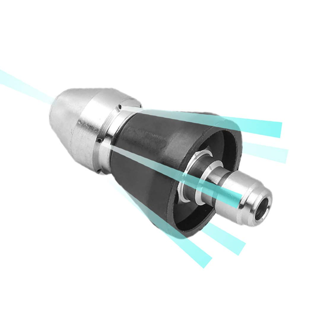 Photo 1 of MIZORLIE Pressure Washer Sewer Jetter Nozzle with Stainless Steel, Durable Design Sewer Jet Nozzle,Pressure Drain Jetter Hose Nozzle,3/8'' Quickly Connector, 5000 PSI Orifice 6.5