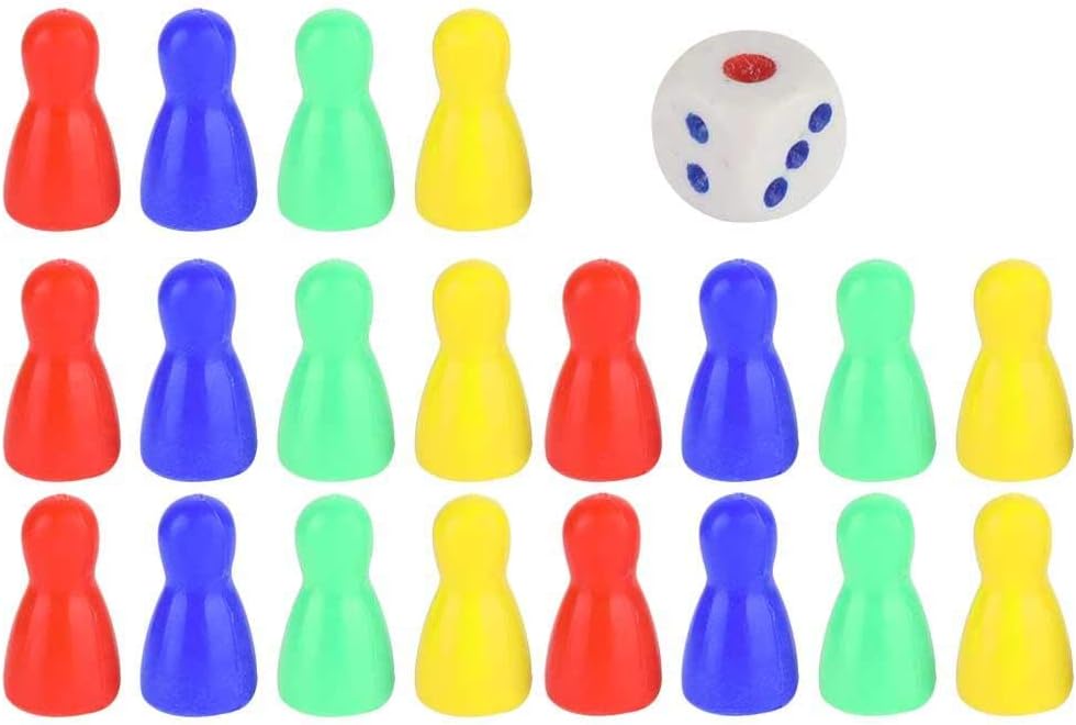 Alomejor 16Pcs Plastic Chess Pieces Pieces Pawn Colorful Chess Pieces for Flying Chess Game Dice Board Card Games Snake Gmae Gift DIY