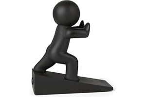 Omoojee Cute Door Stopper Wedge, Non-Slip Door Stops for Bottom of Door, Keep Doors Open for Kids Pets, Black, 1 Pack (Patent