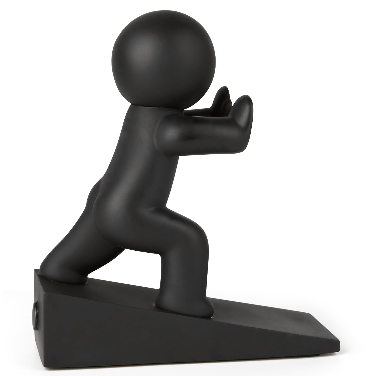 Cute Door Stopper Wedge, Non-Slip Door Stops for Bottom of Door, Keep Doors Open for Kids Pets, Black, 1 Pack (Patented)