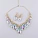 Molie Star Luxurious Austria Crystal Rhinstone Necklace Earrings Set for Bridal Wedding Ceremony Events Dress