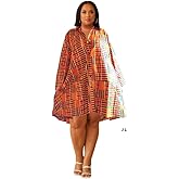 African Kente Blouse Dress with Head Scarf, Ankara Women's Dress with Kente Stole, Afrocentric Woman Coat Dress
