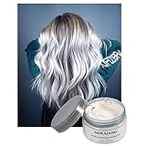 Vakker Mofajiang Hair Wax Color Styling Cream Mud, Natural Hairstyle Dye Pomade, Party Cosplay, White