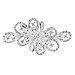 GULICX Silver Color Ribbon Luxury Cubic Zirconia Crystal Tear Drop Cluster Brooch Pin Clear White