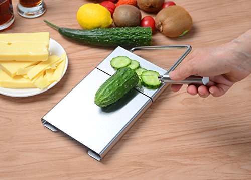 Cheesse slicer- iNeibo Cheese Cutter with Cutting Board and Cutting Wires for Cheese, Butter, Meat,Fruits, Vegetables, Chocolate, Nuts, Gingers, Cake