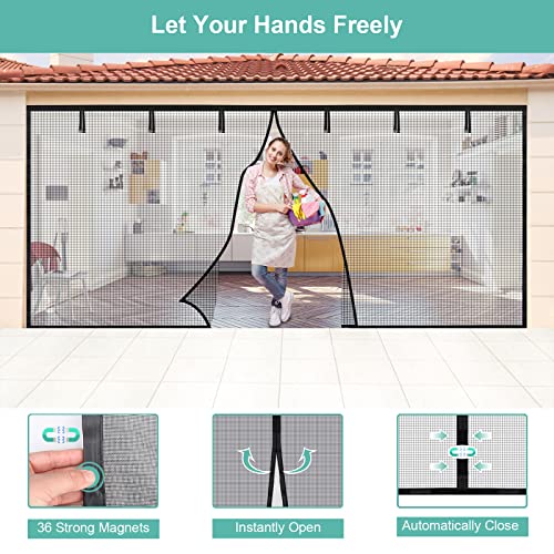 Garage Door Screen for 1 Car 9x7 FT, innhom Garage Screen