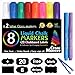 Cedar Markers Liquid Chalk Markers - 8 Pack With 2 Free Wine Glass Markers and 20 Chalkboard Labels. Amazing Neon Color Pens. Reversible Bullet And Chisel Tip And A Brand New Revolutionary Cap.