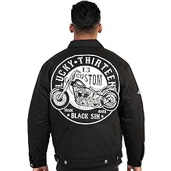 Lucky 13 Custom Motorcycle Quilted Lined Biker