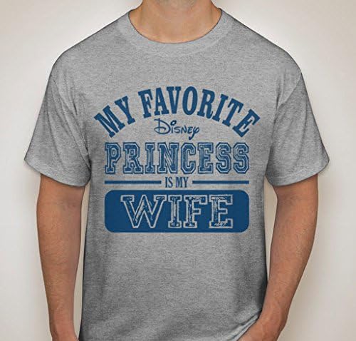 DisGear Men's My Favorite Disney Princess is My Wife T-Shirt (Light Steel, X-Large)