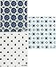 Swedish Dishcloths/Sponge Cloths: Packs of 3 Different DARK BLUE Designs (3 Dark Blue - Floral + Dots)
