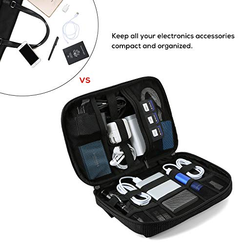 BAGSMART 2Layer Travel Electronic Cable Organizer Cases for 10.5" iPad, Cables, Chargers, USB