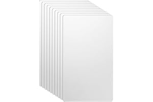 HARFINGTON 10pcs Metal Business Card 3.3" x 2" x 0.016" 201 Stainless Steel Mirror Titanium Engrave Cards Custom Blank CNC En