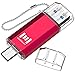 mosDART 32GB Type C Dual Flash Drive (USB-A 3.0 / USB-C3.0) High Speed for USB C Smartphones,USB-C Tablets,Red (NOT for Micro USB Port)