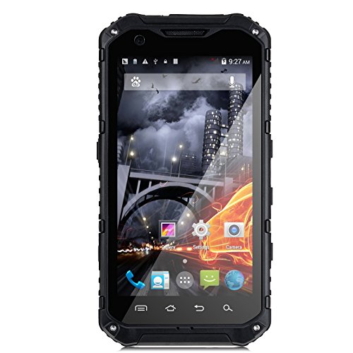 JIAKE Discovery A9 Waterproof 3G Rugged Android 4.2.2 Unlocked Smartphone 1.3GHz Quad Core Dual SIM Dustproof Shockproof Capacitive Screen GPS 8MP (Black)