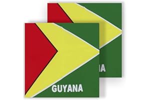 2 Packs Guyana Cotton Bandanas For Man Woman,52×52 CM Guyanese Flag Square Headband Kerchief,Soft Head Band Bandana Scarf For