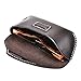 Unisex Semi Hard Genuine Leather Eyeglass Case With Belt Loop for Prescription Eyeglasses & Standard Sized Sunglasses, Coffee