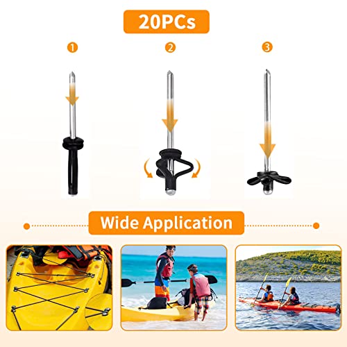 CLIO 10 Pcs Kayak Pad Eyes Kit with 20 TriGrip Rivet Kit for Kayaks