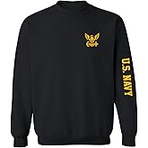 zerogravitee U.S. Navy Gold Sleeve Print Crewneck Sweatshirt