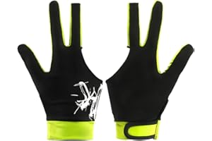 FERCAISH 3 Finger Snooker Gloves Stretchy Billiards Gloves, Anti Slip and Breathable Pool Cue Gloves
