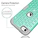 Hocase iPod Touch 7th/6th/5th Generation Case, Shockproof Heavy Duty Silicone Rubber+Hard Plastic Glitter Protective Case for iPod Model A2178, A1574, A1509, A1421 - Teal/Gray