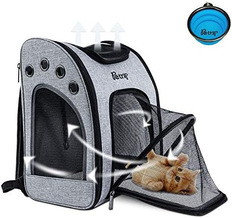 PETRIP Cat Carrier Backpacks Cat Carriers for Large Cats, Dog Backpack Carrier Dog Carrier Front Pack Travel Pet Carrier Backpack for Medium Small Cats Dogs for Travel & Hiking, Airline Approved