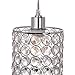 GLOBE Electric 65142 1-Light Cylindrical Plug-in Pendant, Polished Chrome Finish, Caged Crystal Shade, Clear 15ft Cord, in-Line On/Off Rocker Switch, Ceiling Hanging Light Fixture, Bulb Not Included