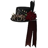COSDREAMER Women Men Steampunk Top Hats with Goggle Halloween Costume Hats