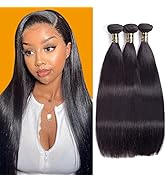 UNEED Straight Human Hair Bundles 100% Unprocessed Brazilian Virgin Human Hair Bundles Straight B...