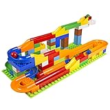 MegaFun USA Building Blocks Marble Fun Run – 125 Piece Set