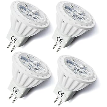 Bonlux 4 Watts MR11 LED Light Bulb GU4 Bi Pin Base 12V MR11 Halogen Spotlight Ceramic G4 Bulbs 35W Equivalent for Track Lights Hotel Display Lighting, Daylight 6000K (4-Pack)