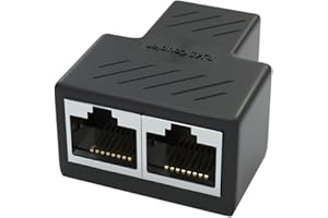 RJ45 Ethernet Cable Splitter Network Adapter, 1 Female to 2 Female LAN Ethernet LAN Network Extension Splitter Cable for Cat 