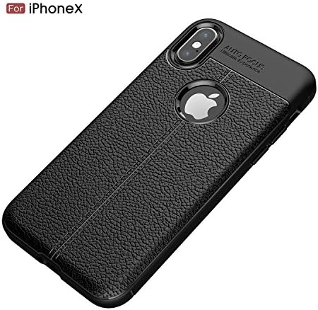 Reminisce iPhone X Case Hard Leather Case Cover Soft Leather Case Design Classic Simple Black