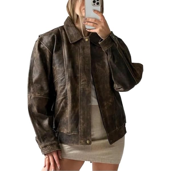 lishow leather fashion Women's 90'S Vintage Oversized