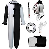 Kids Terrifying Costume Clown Costume Mask Killer Clown Halloween Cosplay Outfit for Boys Girls 4-14 Years