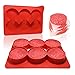 Slicktronix Burger Press Premium Grade- with Free 100 Patty Paper- Best 6 in 1 Hamburger Patty Maker- Essential BBQ Grill Accessory for Your Home Kitchen- Makes Perfect Patties Every Time- Red