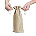 HRX Package Burlap Wine Bottle Bags with Drawstring, 10 PCS 5 Colors Reusable Linen Jute Gift Wine Totes Bottle Wrap Hessian Pouches (14.4 ×5.6 inches)