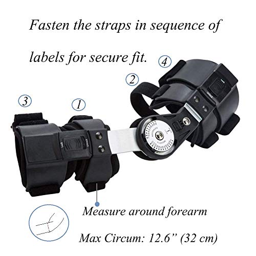 Hinged ROM Elbow Brace, Adjustable Post Op Elbow Brace with Strap for Support Post Op Injury Recovery(Left)