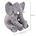 Elephant Stuffed Plush toy Cushion Cute Animals Cushion for Children's Gifts 40cm37cm25cm (Small, Gray)