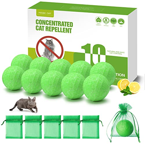 MAGIC CAT Cat Repellent Outdoor, 10 Pack Natural Peppermint Oil Cat