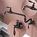 SonTiy Pot Filler Faucet Wall Mount Kitchen Faucet, Single Hole Double Joints Pot-Filler Oil Rubbed Bronze, Vintage Brass Farmhouse Wall Sink Faucet Kit 26